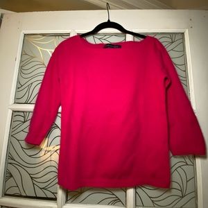 French Connection magenta boatneck angora sweater